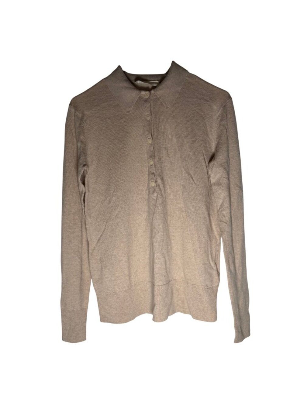 Everlane Oversized Polo Sweater in Cotton Merino Women's Size XXS in Tan NWT!